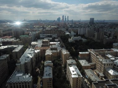 Drone panorama şehir Moskova 