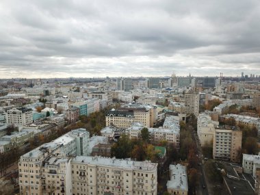 Drone panorama Moscow city