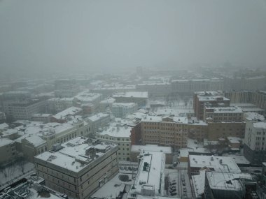 Drone panorama Moscow city