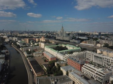 Drone panorama Moscow city