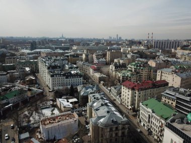 Drone panorama Moscow city