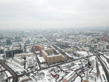 Helikopter panorama Moscow city 