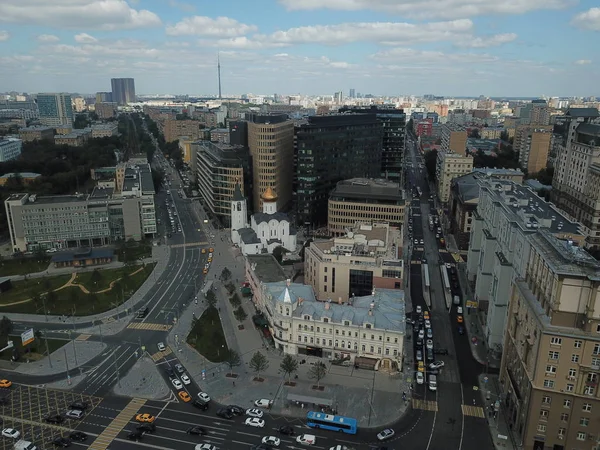 Drone panorama şehir Moskova 