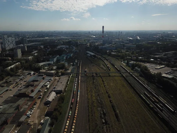 Drone Panorama Moscú Ciudad — Foto de Stock