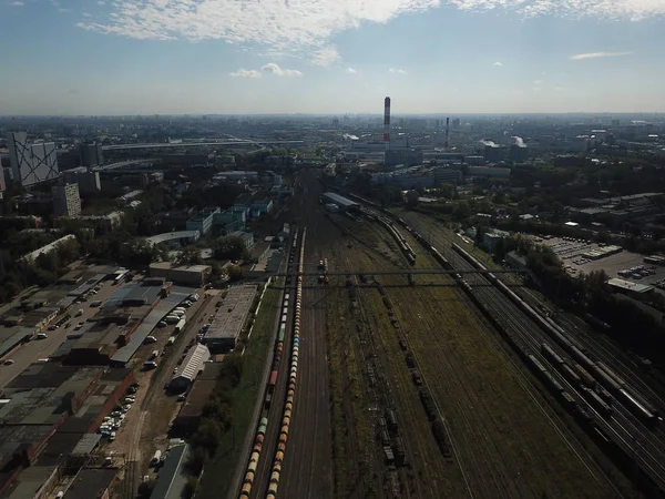 Drone Panorama Moscow City — Zdjęcie stockowe