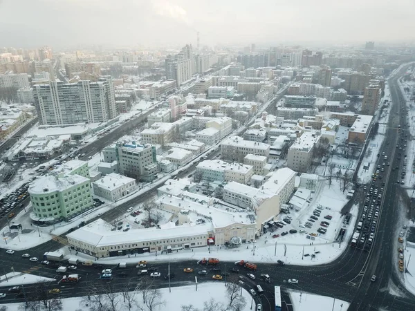 Drone panorama Moscow city