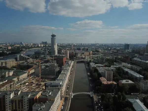 Drone Panorama Moscú Ciudad — Foto de Stock