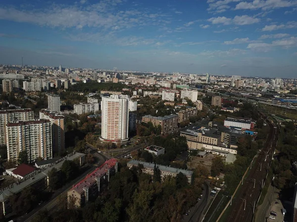 Drone panorama Moscow city