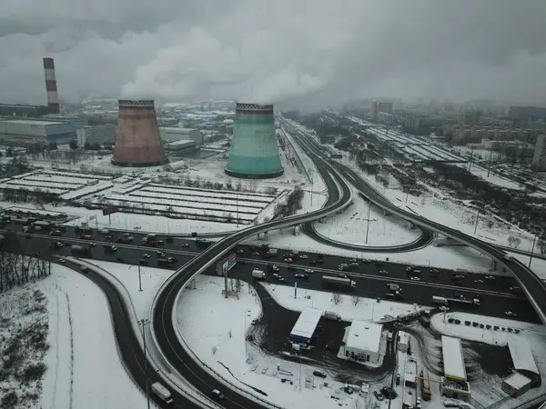 Drone Panorama Moscow City — Stock Photo, Image