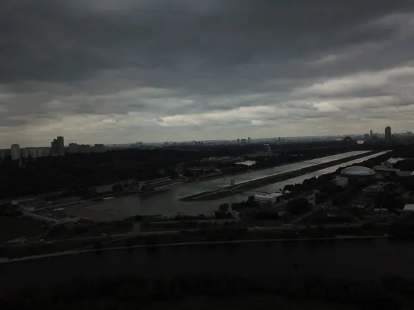 Drone Panorama Moskou Stad — Stockfoto