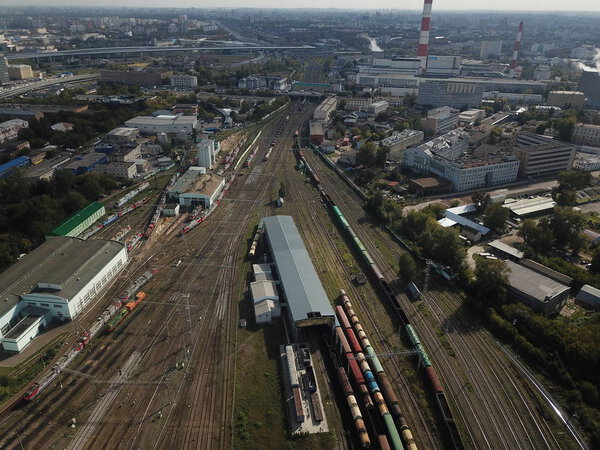 Drone panorama Moscow city
