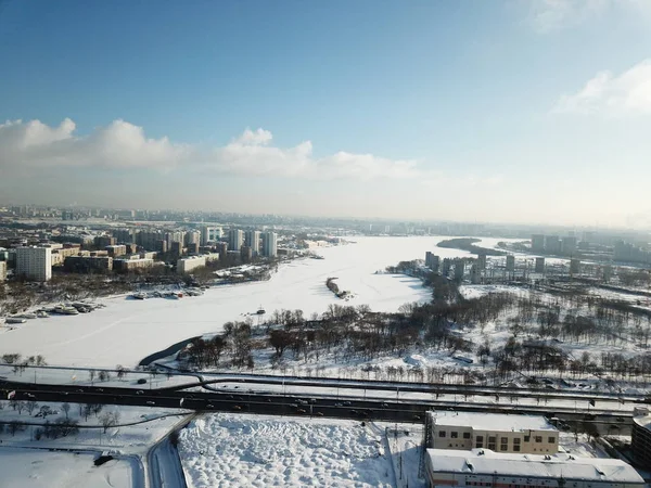 Drone Panorama Moscow City — Stock Photo, Image