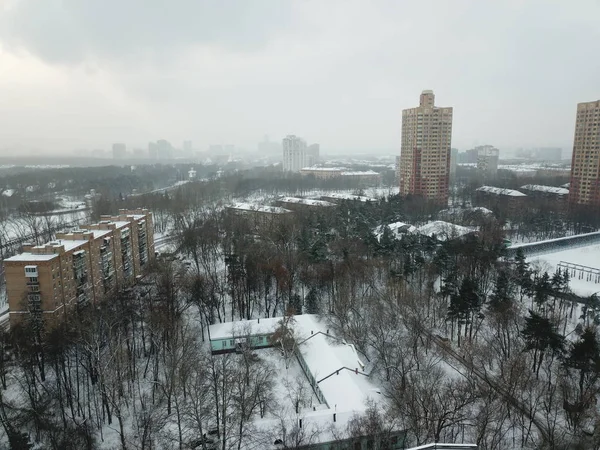 Drone panorama Moscow city