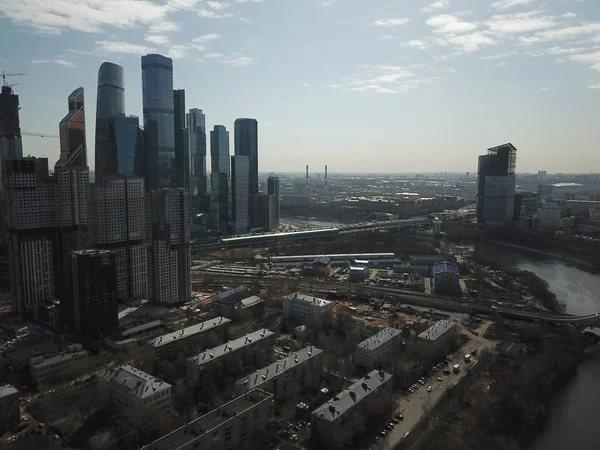 Drone Panorama Moscou Ville — Photo