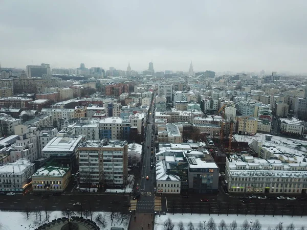 Drone Panorama Moscú Ciudad — Foto de Stock