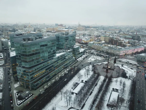 Drone Panorama Moscow City — Stock Photo, Image