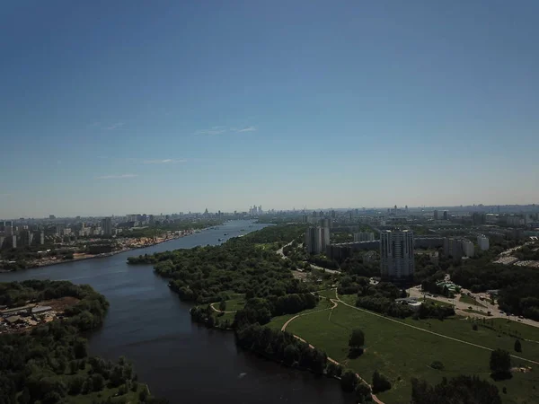 Drone Panorama Moscú Ciudad —  Fotos de Stock