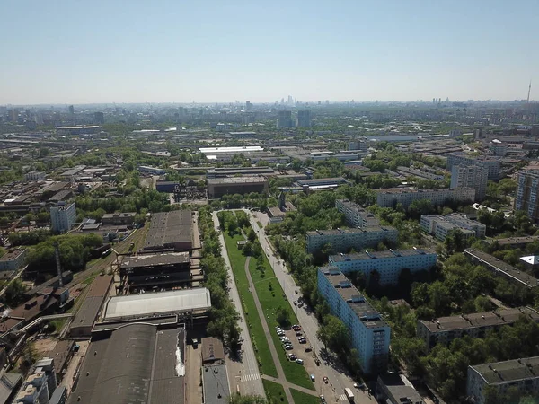 Drone panorama Moscow city