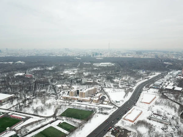 Helikopter panorama Moscow city 