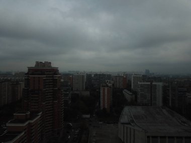 Helikopter panorama Moscow city 