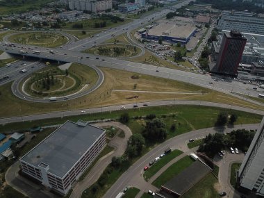 Panorama Moskova helikopter şehir buldings park