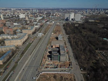 Panorama Moskova helikopter şehir buldings park