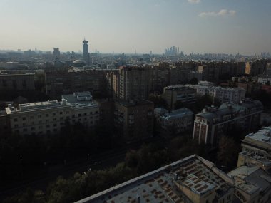 Panorama Moskova helikopter şehir buldings park
