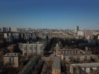 Panorama Moskova helikopter şehir buldings park