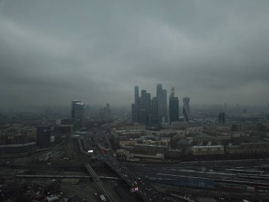 Panorama Moskova helikopter şehir buldings park