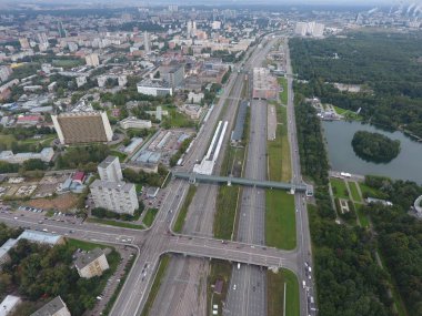 Helikopter panorama şehir kentsel gökyüzü