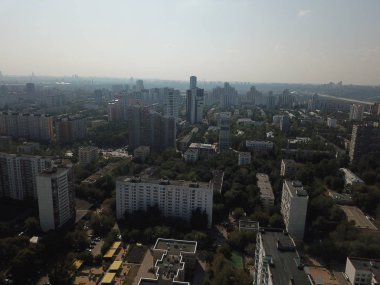 Helikopter panorama şehir kentsel gökyüzü
