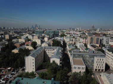 Helikopter panorama şehir kentsel gökyüzü