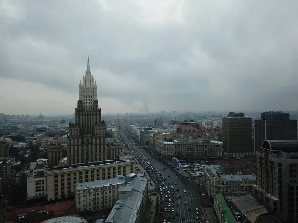 Helikopter panorama Moscow city 