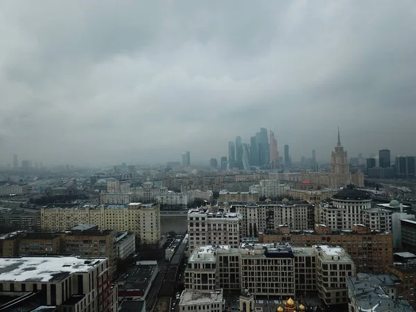 Copter Panorama Moscow City — Stock Photo, Image