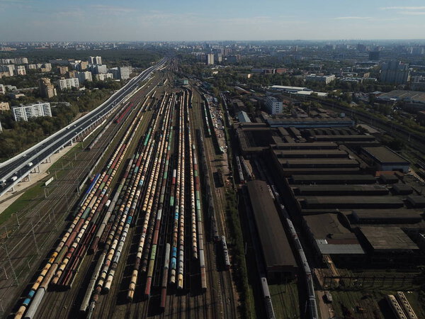 Copter panorama Moscow city 