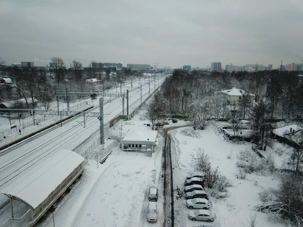 Вертоліт Панорама Міста Москви — стокове фото