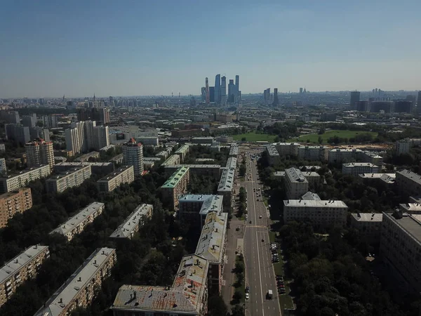 Helikopter panorama Moscow city 