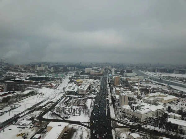 Вертоліт Панорама Міста Москви — стокове фото