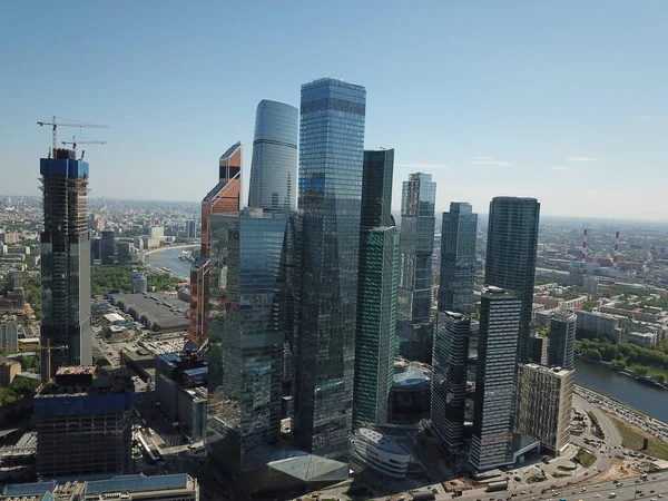 Copter Panorama Moscow City — Zdjęcie stockowe