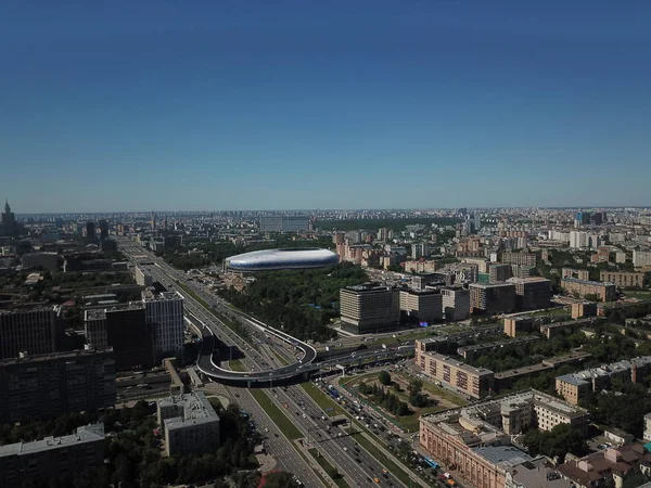 Helikopter panorama Moscow city 