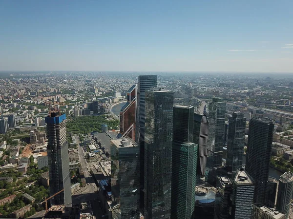 Copter Panorama Moscow City — Zdjęcie stockowe