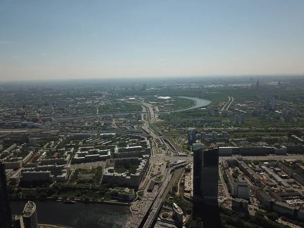 Helikopter Panorama Moscow City — Stok fotoğraf