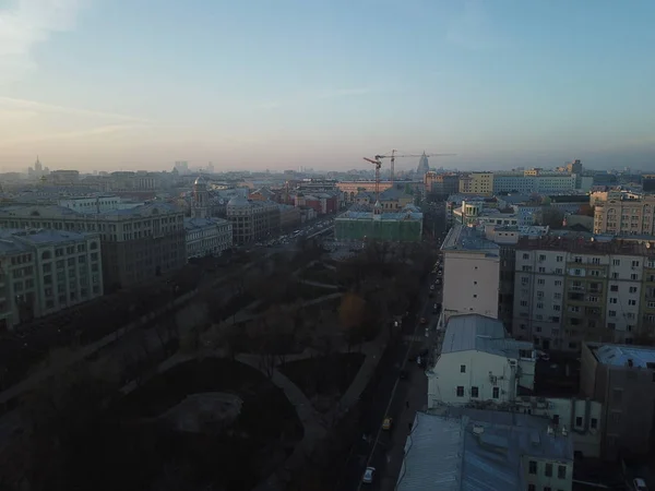 Panorama Moskova Helikopter Şehir Buldings Park — Stok fotoğraf