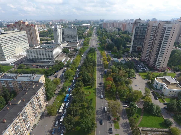 Copter City Buldings Park Panorama Moscow — Stock Photo, Image