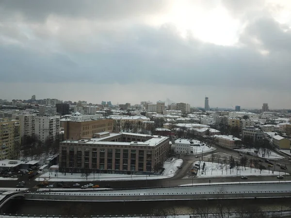 Copter Stad Buldings Park Panorama Moskou — Stockfoto