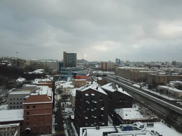 Copter Cidade Buldings Parque Panorama Moscow — Fotografia de Stock