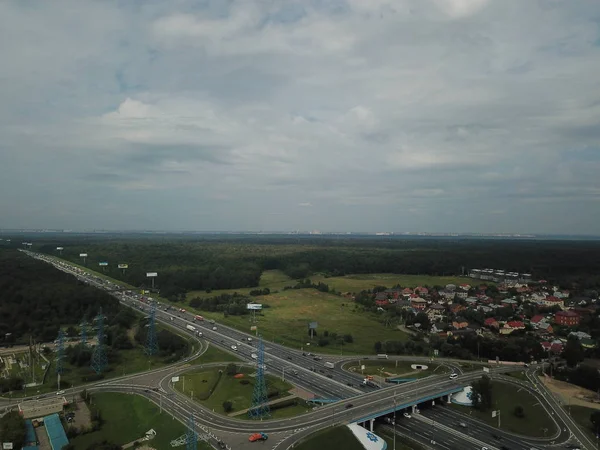 Copter Cidade Buldings Parque Panorama Moscow — Fotografia de Stock