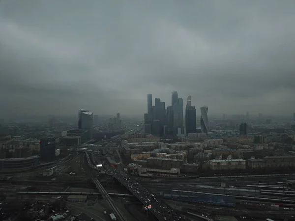Panorama Moskova helikopter şehir buldings park