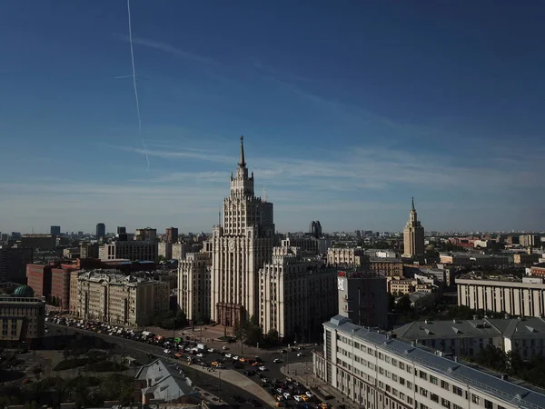 Copter Ciudad Buldings Parque Panorama Moscow — Foto de Stock