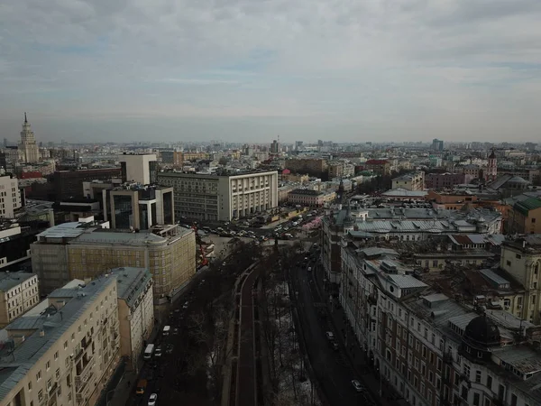 Copter Cidade Buldings Parque Panorama Moscow — Fotografia de Stock